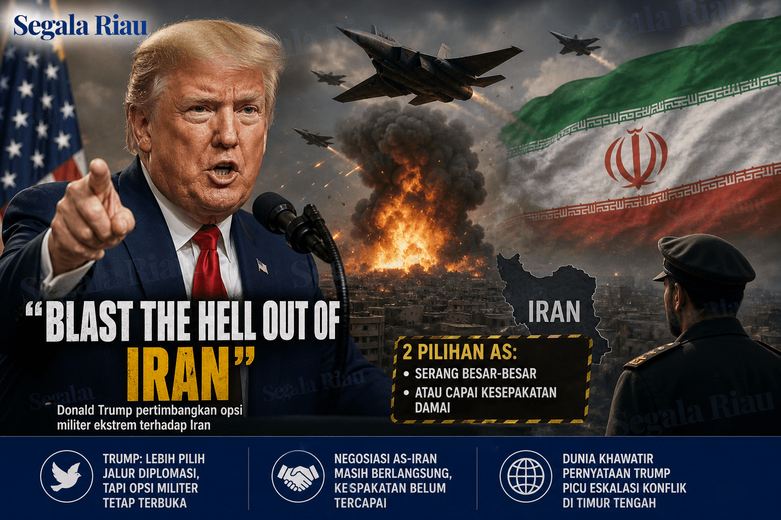 Trump Pertimbangkan Opsi ‘Menghancurkan Habis-habisan’ Iran