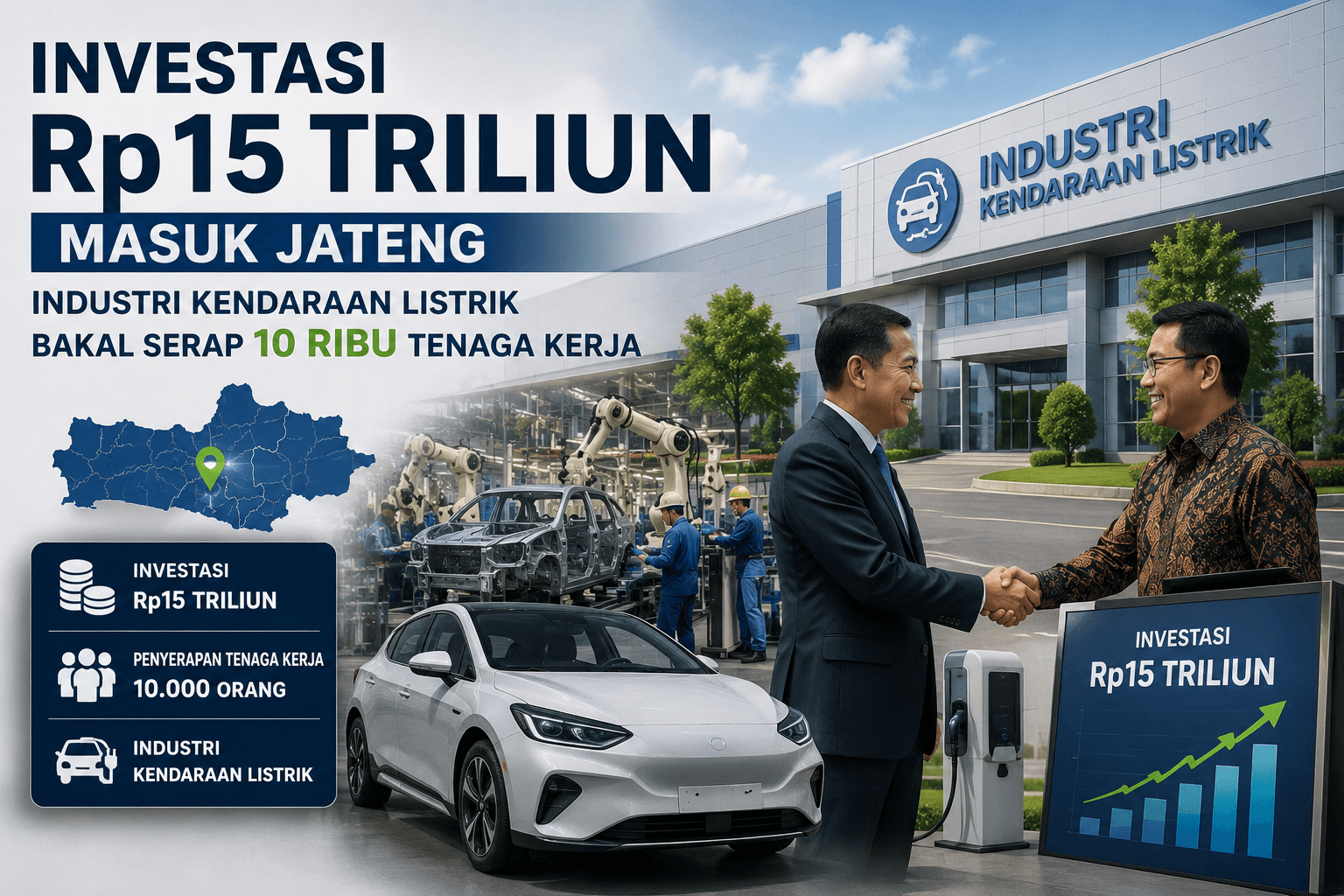 Investasi Rp15 Triliun Masuk Jateng, Industri Kendaraan Listrik Bakal Serap 10 Ribu Tenaga Kerja