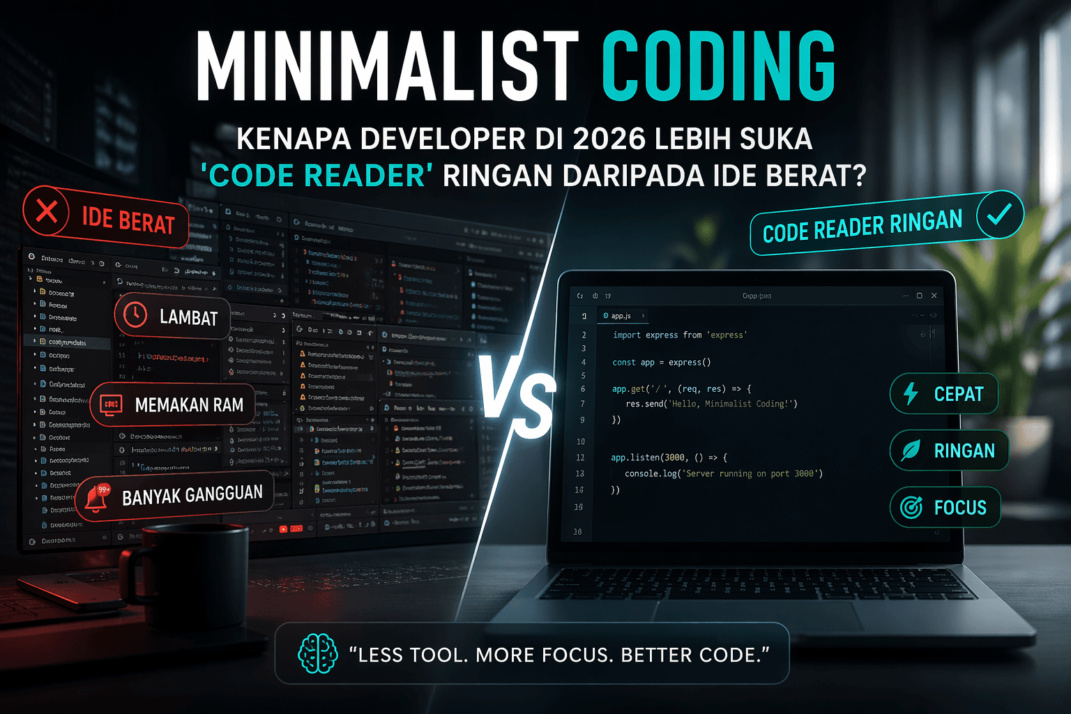 Minimalist Coding: Kenapa Developer di 2026 Lebih Suka ‘Code Reader’ Ringan daripada IDE Berat?