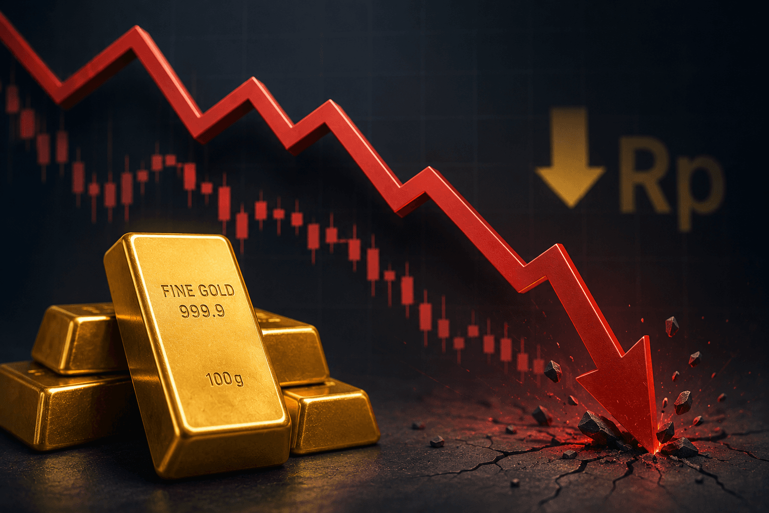 Emas Antam Anjlok Rp65 Ribu dalam 3 Hari, The Fed Bikin Investor Gemetar